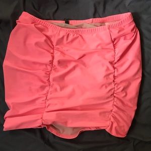 Torrid Peach Pink High Waisted Ruched Swim Skirt